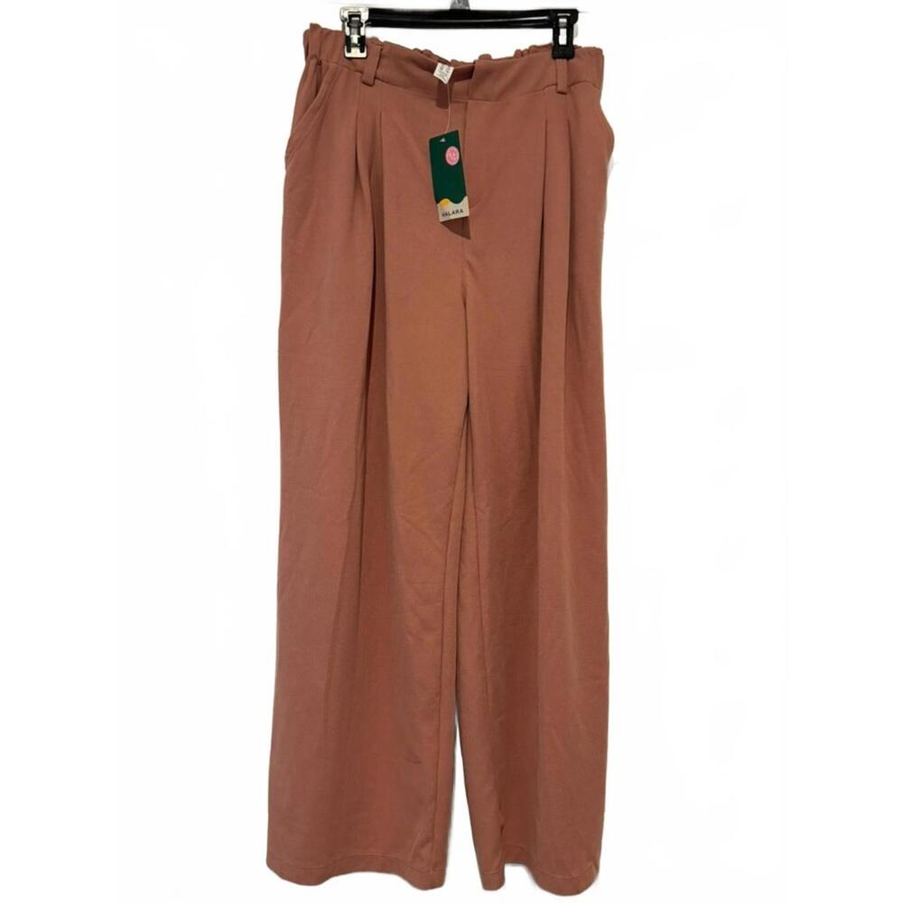 Halara women's Play With Me stretch peach casual wide leg pants‎ sz L #1476